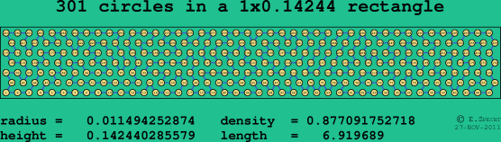 301 circles in a rectangle