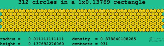 312 circles in a rectangle
