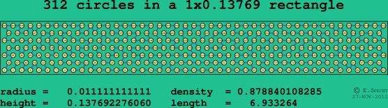 312 circles in a rectangle