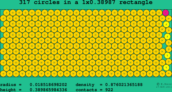 317 circles in a rectangle
