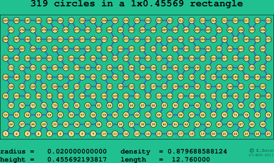 319 circles in a rectangle