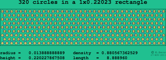 320 circles in a rectangle