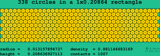 338 circles in a rectangle