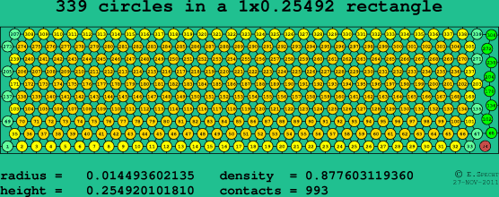 339 circles in a rectangle