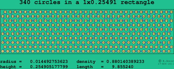 340 circles in a rectangle