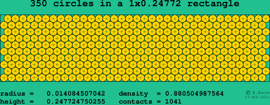 350 circles in a rectangle