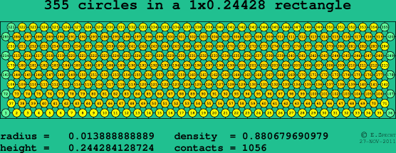 355 circles in a rectangle