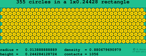 355 circles in a rectangle