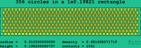 356 circles in a rectangle