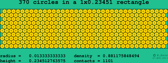 370 circles in a rectangle