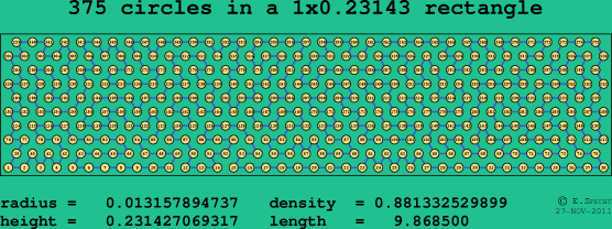 375 circles in a rectangle