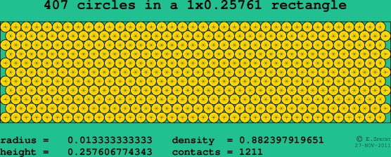 407 circles in a rectangle
