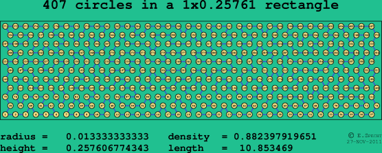 407 circles in a rectangle