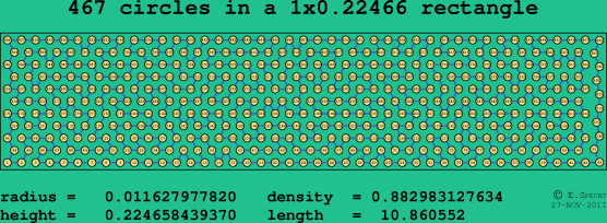 467 circles in a rectangle