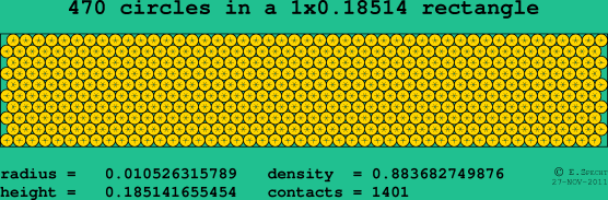 470 circles in a rectangle