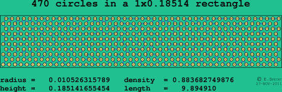 470 circles in a rectangle