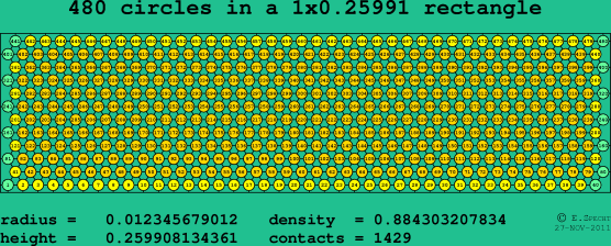 480 circles in a rectangle
