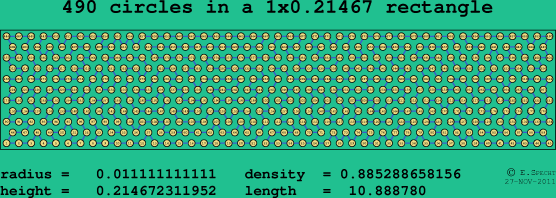 490 circles in a rectangle