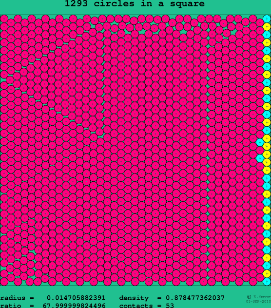 1293 circles in a square
