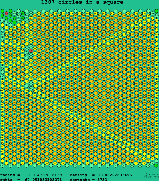 1307 circles in a square