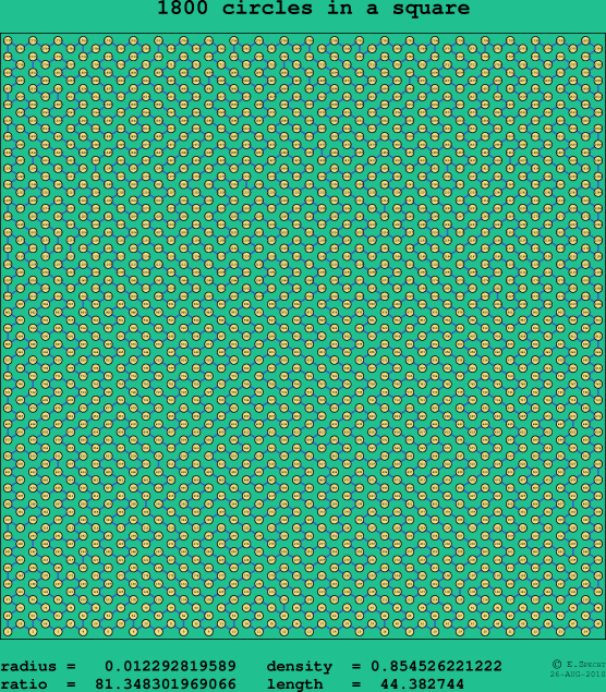 1800 circles in a square