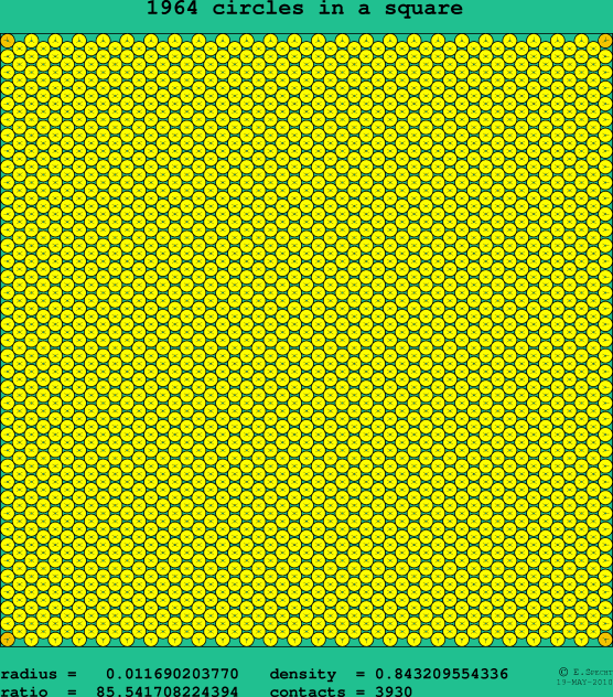 1964 circles in a square