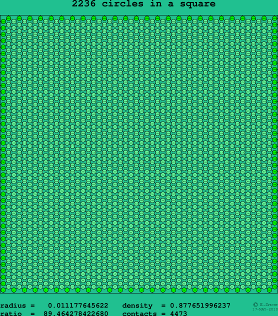 2236 circles in a square