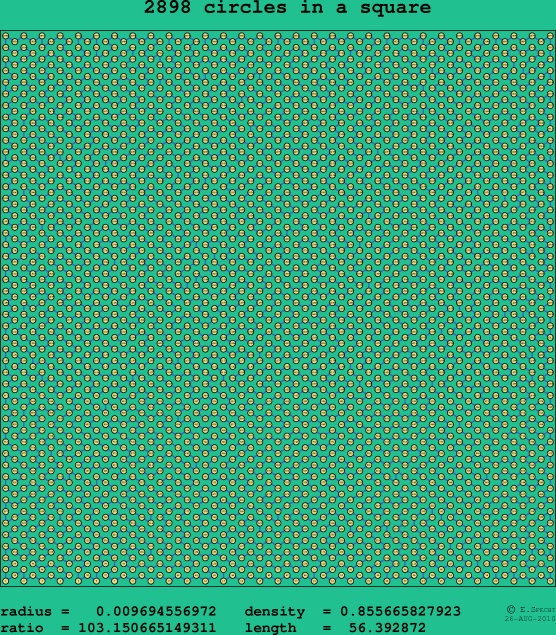 2898 circles in a square