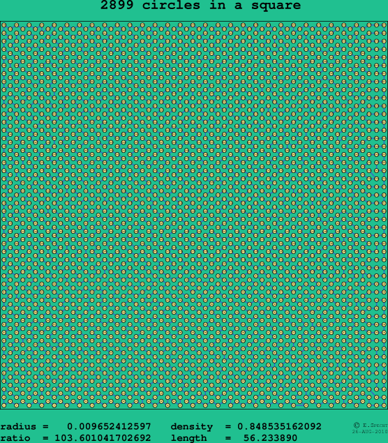 2899 circles in a square