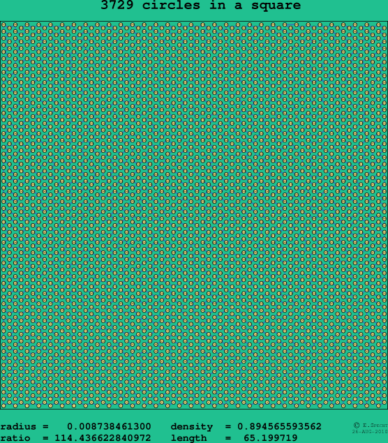 3729 circles in a square