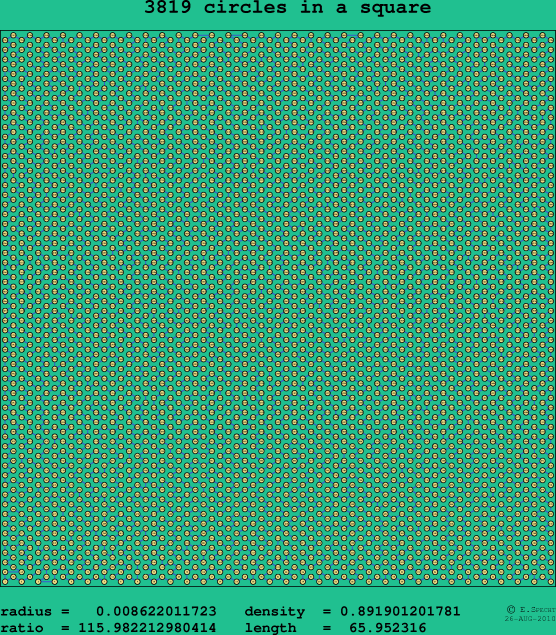 3819 circles in a square