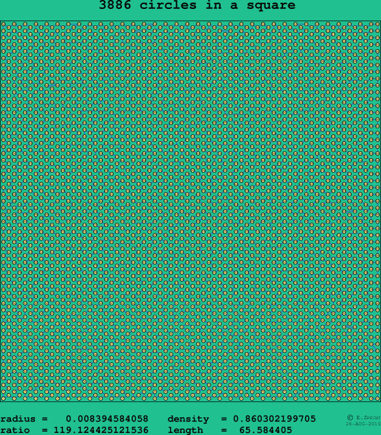 3886 circles in a square