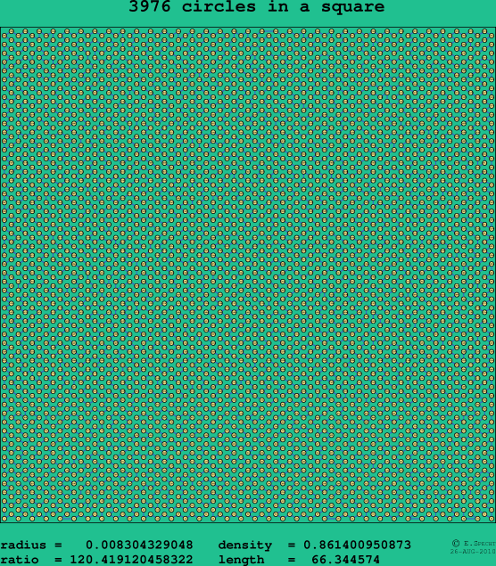 3976 circles in a square