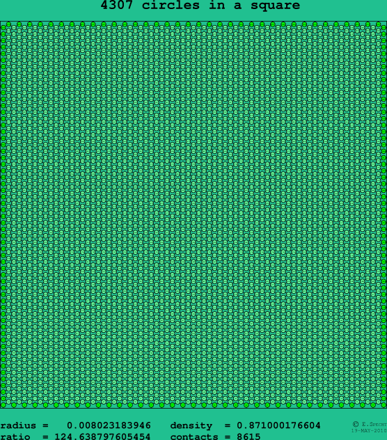 4307 circles in a square