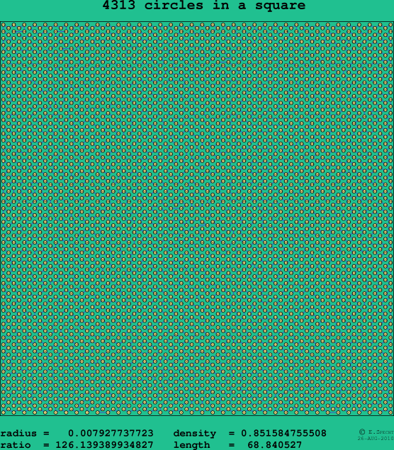 4313 circles in a square
