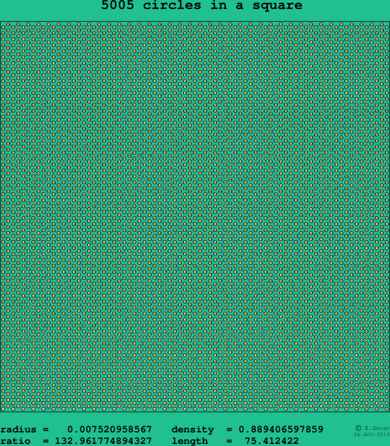 5005 circles in a square