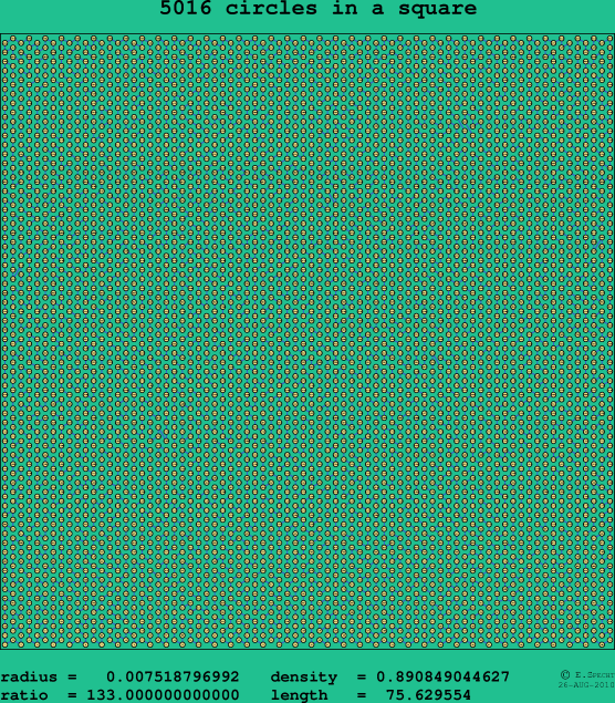 5016 circles in a square