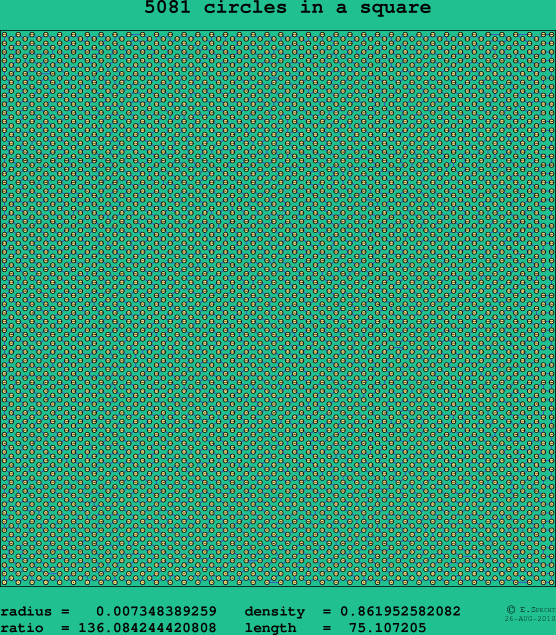 5081 circles in a square