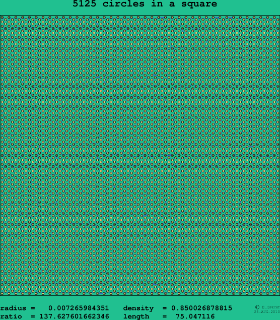 5125 circles in a square