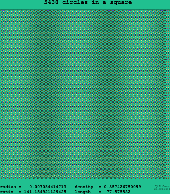 5438 circles in a square