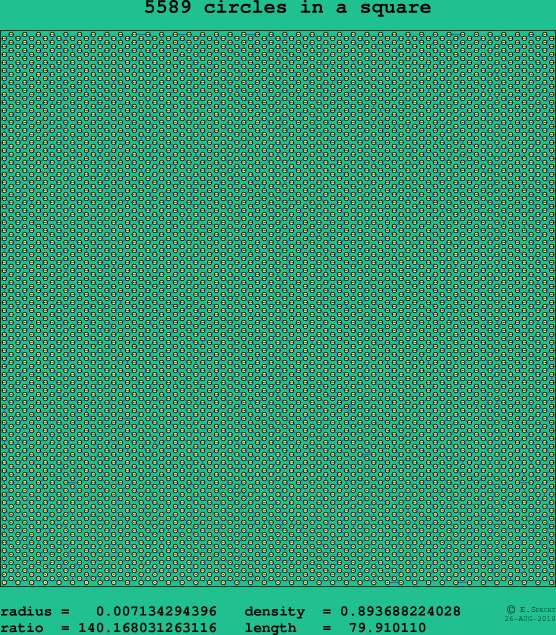 5589 circles in a square