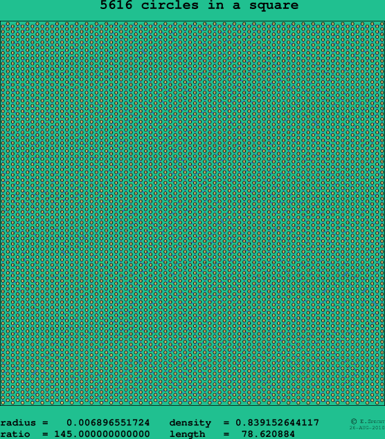 5616 circles in a square