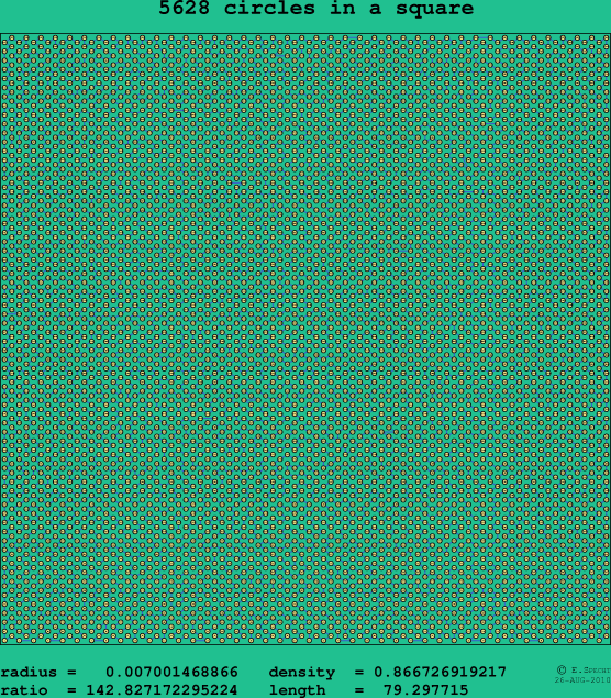 5628 circles in a square