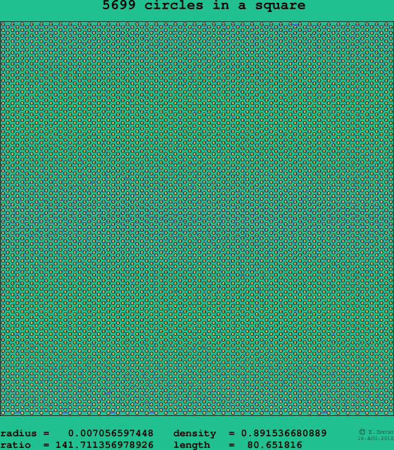 5699 circles in a square