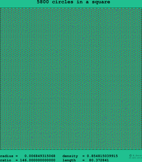 5800 circles in a square