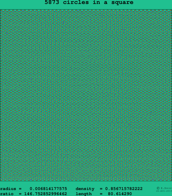 5873 circles in a square