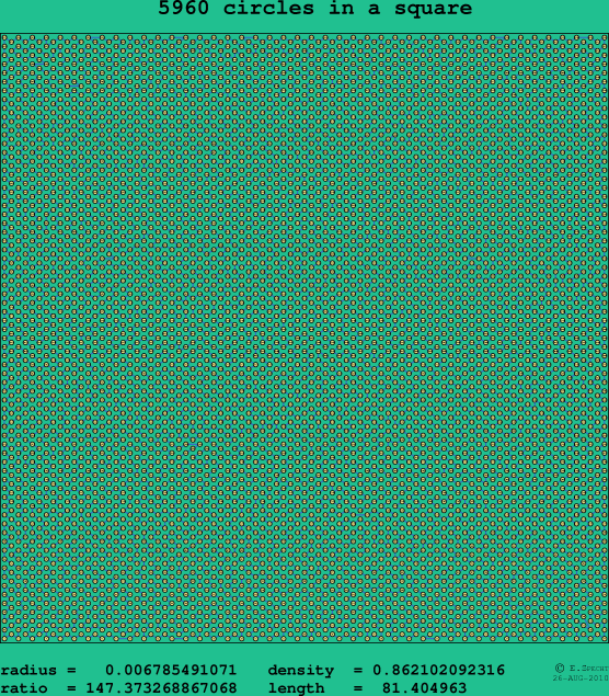 5960 circles in a square