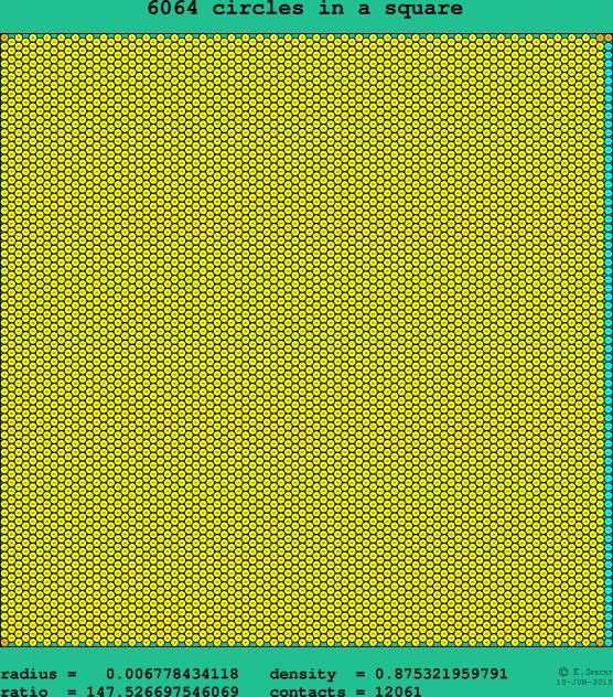 6064 circles in a square