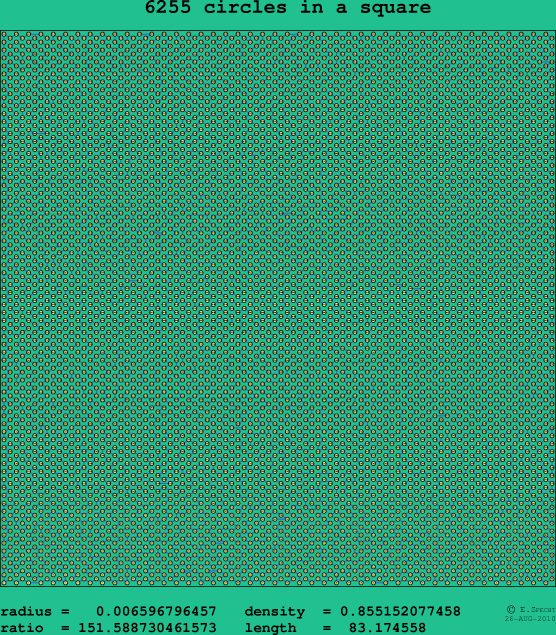 6255 circles in a square