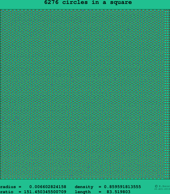 6276 circles in a square